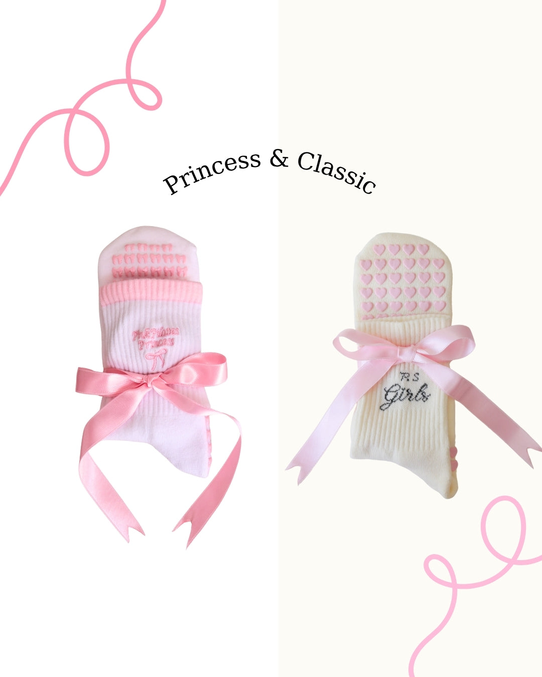 Princess & Classic Kaydırmaz Pilates Yoga Çorabı Seti