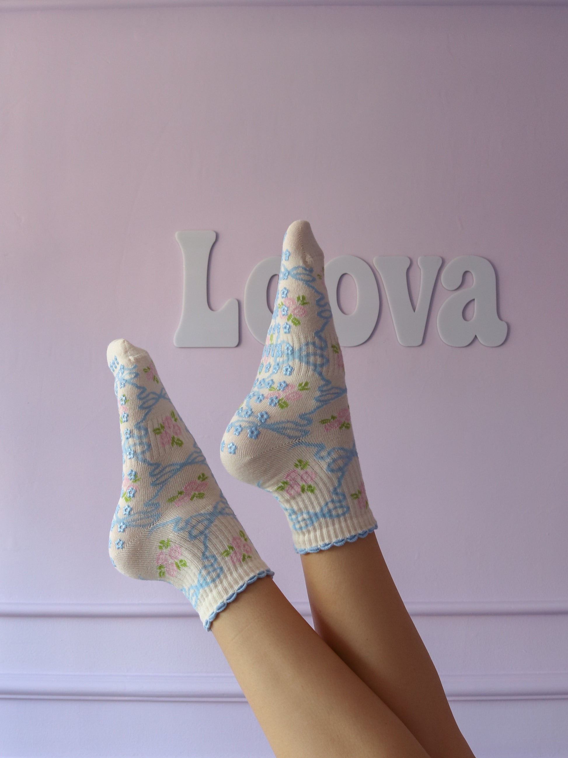 Vintage Flowers Kaydırmaz Pilates Yoga Çorabı
