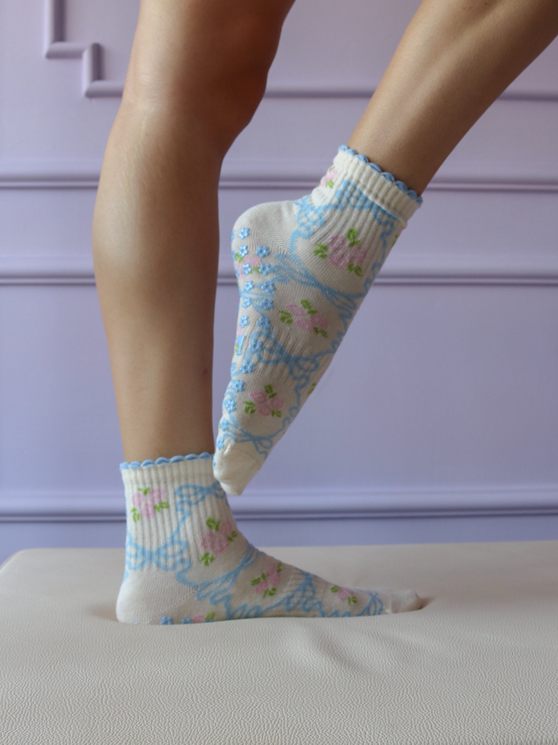 Vintage Flowers Kaydırmaz Pilates Yoga Çorabı