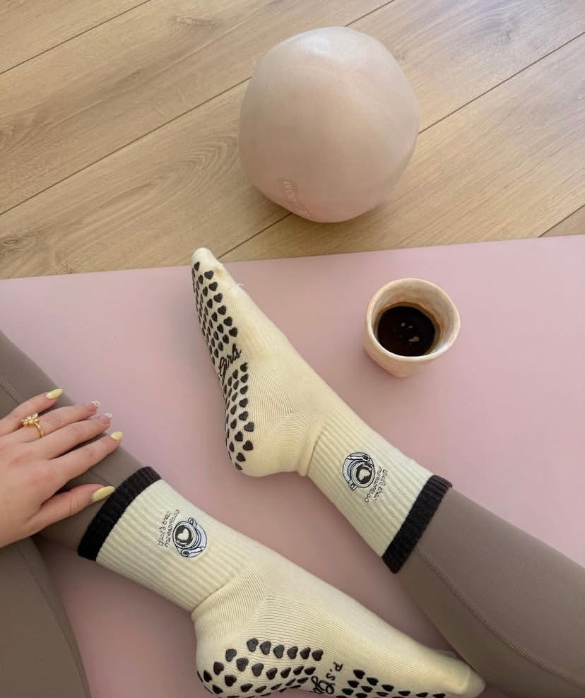 Espresso Addict Kaydırmaz Pilates Yoga Çorabı