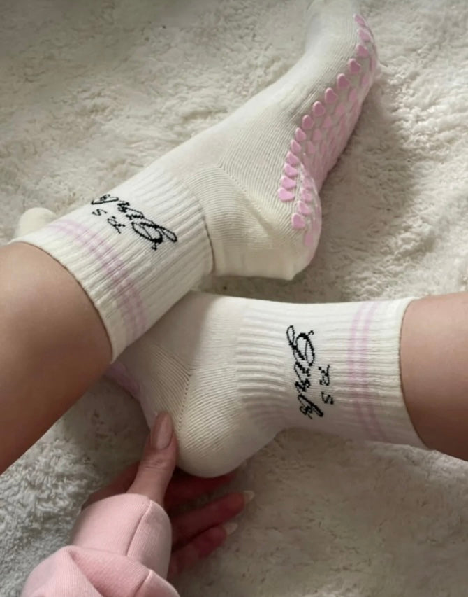 P.S Girls Classic Kaydırmaz Pilates Yoga Çorabı