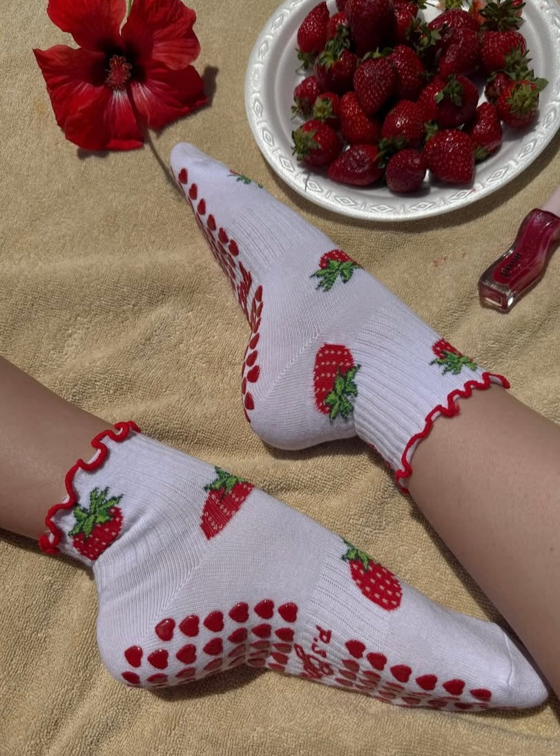 Strawberry Milkshake Kaydırmaz Pilates Yoga Çorabı
