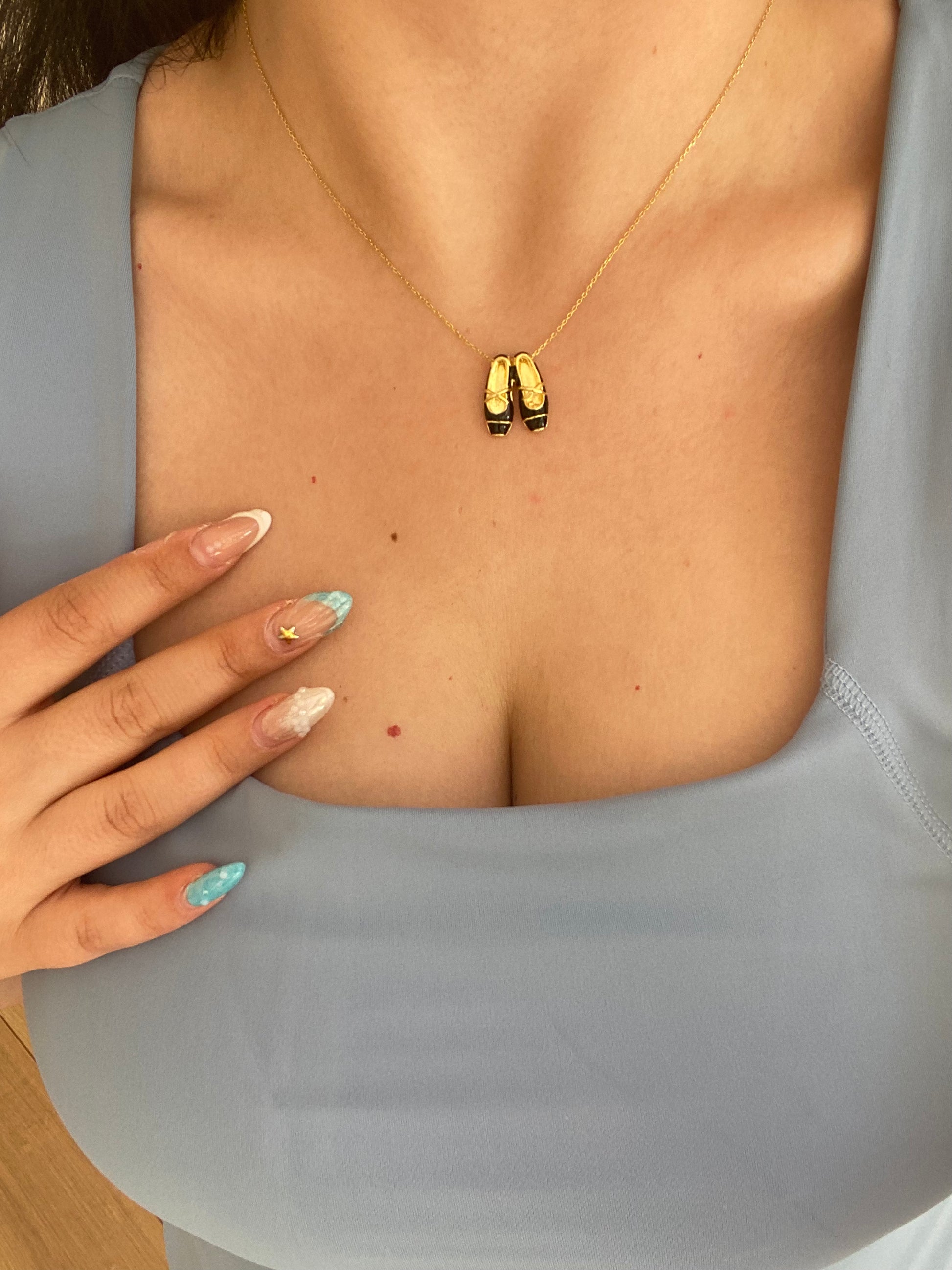 Pilates Princess Black 925 Gümüş Kolye-Gold