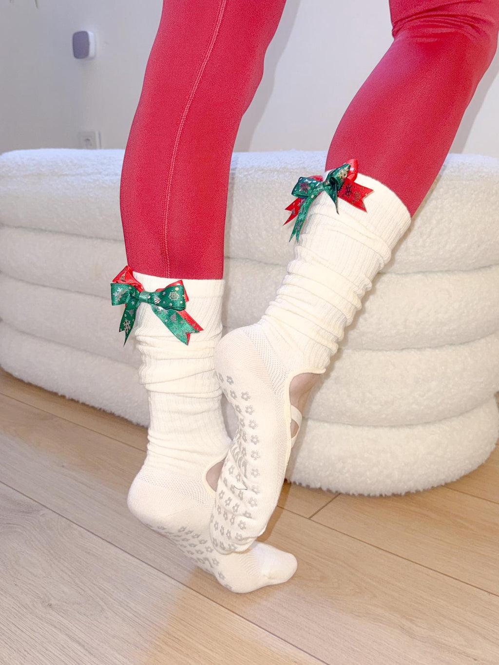 Christmas Ribbon Pilates Kaydırmaz Çorap