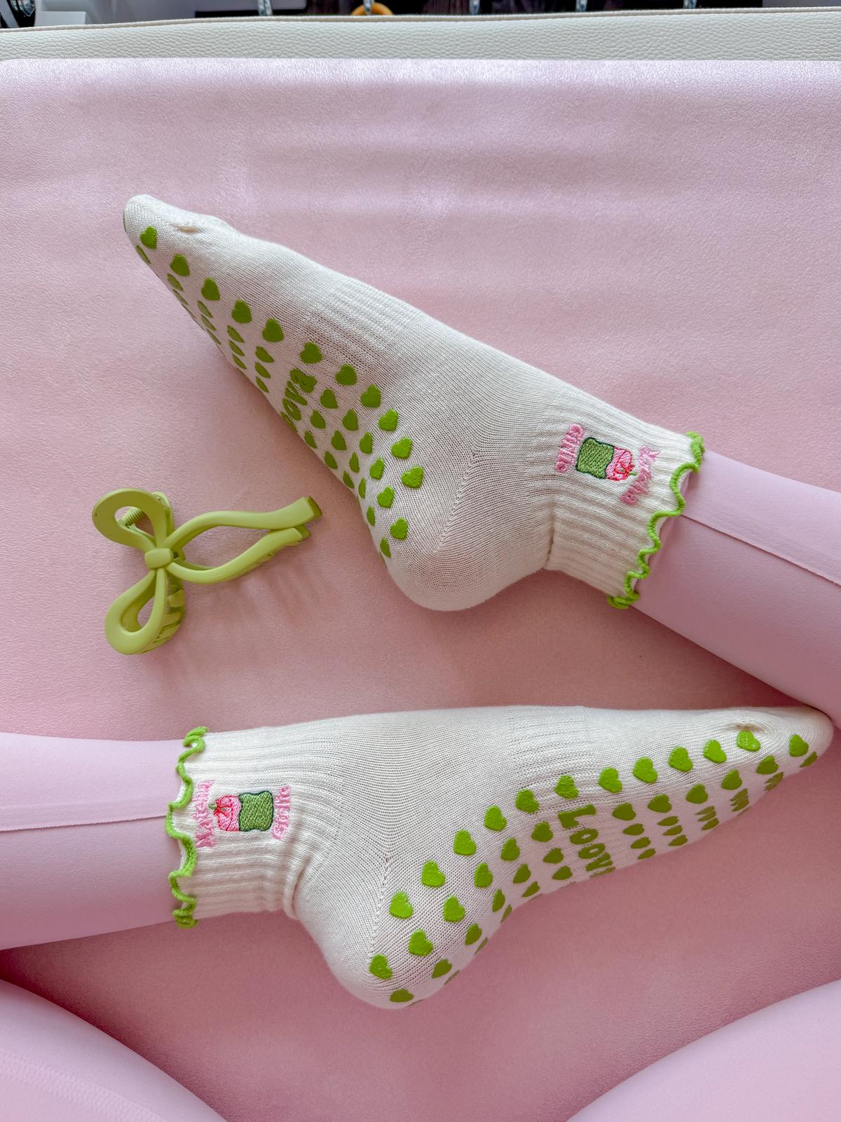 Matcha Girlie Kaydırmaz Pilates Yoga Çorabı