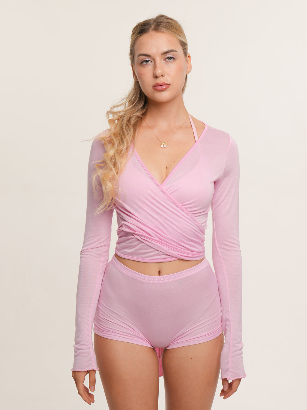 Bubblegum Ballet Wrap Top