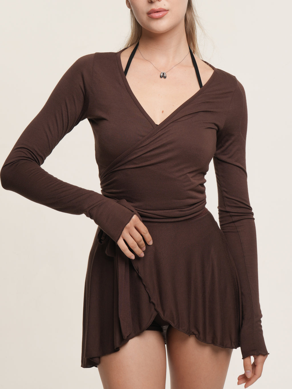 Cappuccino Glow Ballet Wrap Top