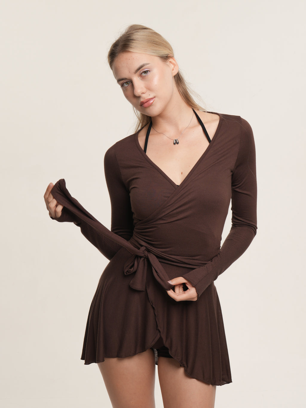 Cappuccino Glow Ballet Wrap Top